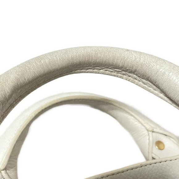 Auth CELINE Boogie Bag - White Leather Tote Bag - Picture 6 of 9